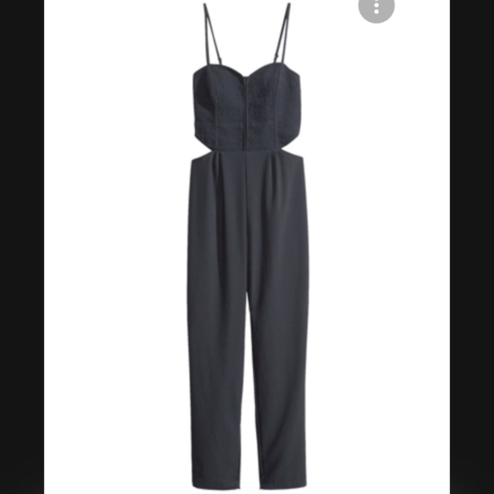 Divided Blue Cut Out Jumpsuit